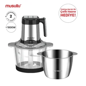 Musullu Rondo Doğrayıcı 2 Litre Çelik Hazne Hediyeli