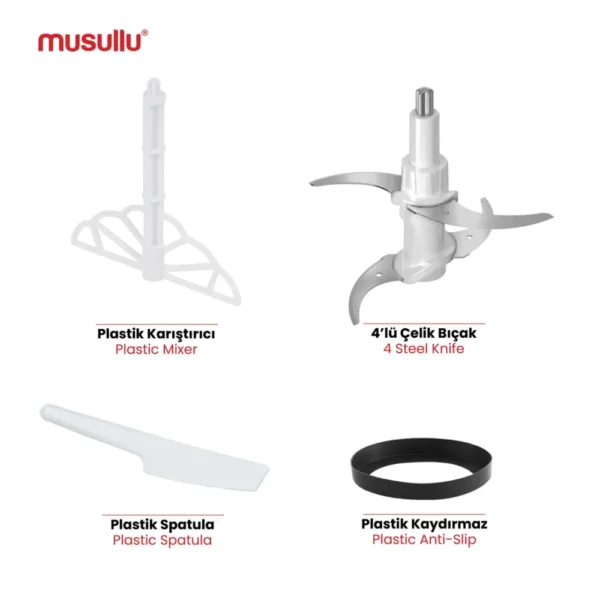 Musullu Rondo Doğrayıcı 2 Litre Çelik Hazne Hediyeli - Görsel 3