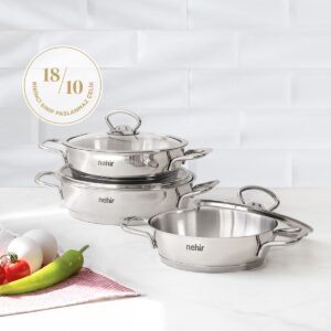 Nehir Silver 6 Parça Paslanmaz Çelik Sahan Seti (16-18-20 cm)