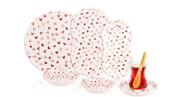 Bambum Pera Love - 32 Parça Porselen Kahvaltı Takımı - Görsel 3