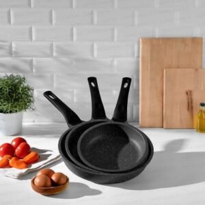 Nehir 3 Parça Döküm Granit Tava Takımı