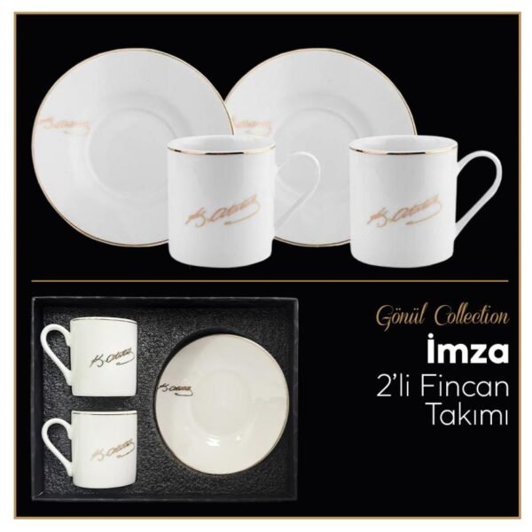Gönül Collection Atatürk İmza 2'li Fincan Takımı