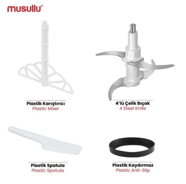 Musullu Rondo Doğrayıcı 2 lt Çelik Hazne Hediyeli - Görsel 3